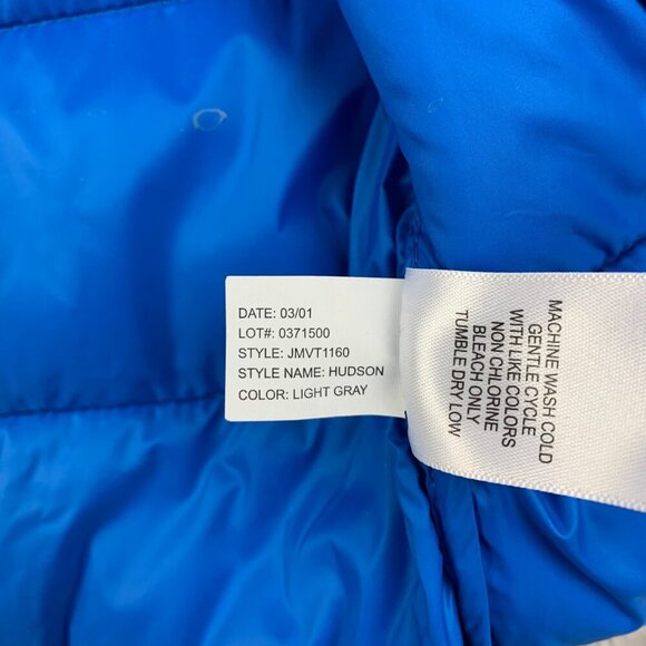 Johnnie-O Mens Hudson Vest Small Light Gray Full Zip Sleeveless Puffer Nylon - Picture 11 of 16